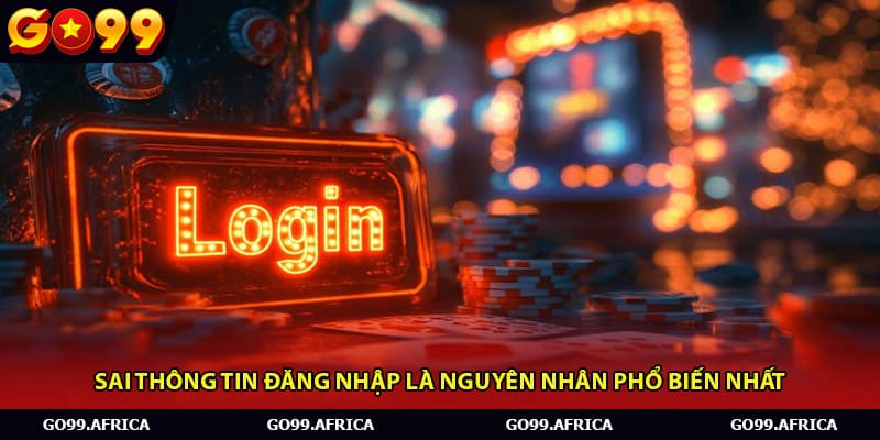 Sai thông tin đăng nhập là nguyên nhân phổ biến nhất 