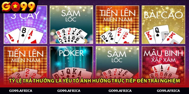 Tỷ lệ trả thưởng là yếu tố ảnh hưởng trực tiếp đến trải nghiệm